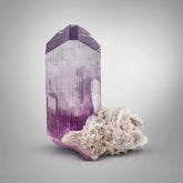 Purplish Pink Kunzite Crystal on Albite